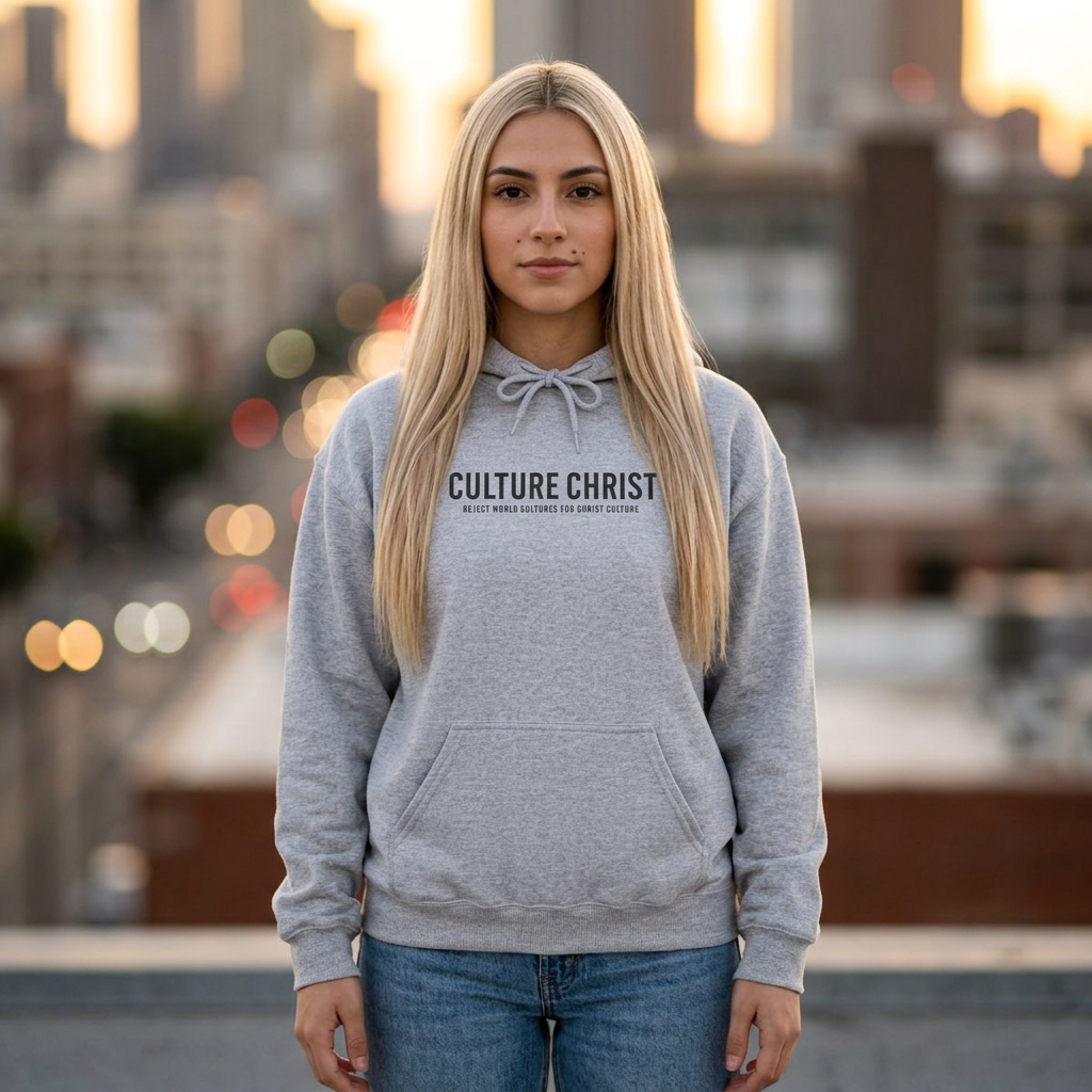 Culture Christ Hoodie — Minimal Christian Faith Pullover
